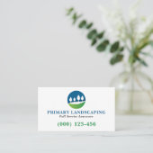 Green Blue Modern Landscaping Logo Visitenkarte (Stehend Vorderseite)
