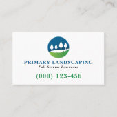 Green Blue Modern Landscaping Logo Visitenkarte (Vorderseite)
