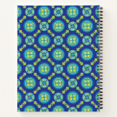 Green Blue Monogram Geometric Muster Notebook Notizblock (Rückseite)