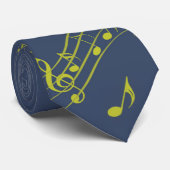 Green Blue Musical Notes Krawatte (Gerollt)