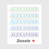 Green Blue Name Clear Back to School Aufkleber (Blatt)
