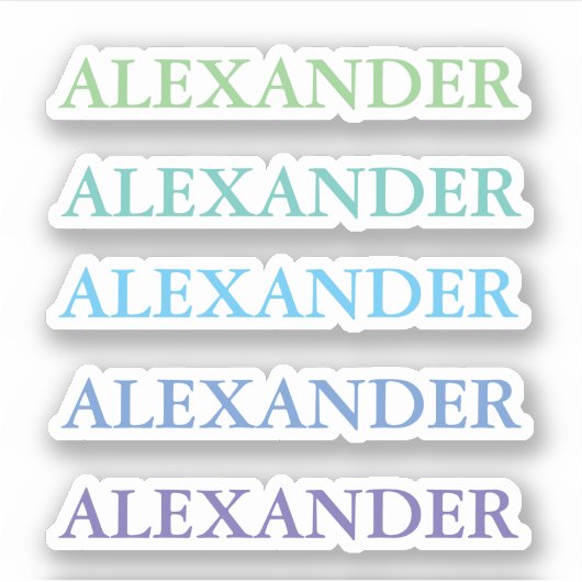 Green Blue Name Clear Back to School Aufkleber (Vorderseite)