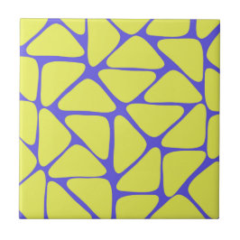 Green Blue Neon Geometric Triangle Pattern Fliese