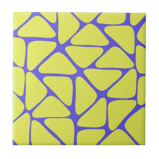 Green Blue Neon Geometric Triangle Pattern Fliese