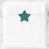 Green Blue Ombre Glitzer Sparkle Funkelnd Muster Stern-Aufkleber (Tasche)