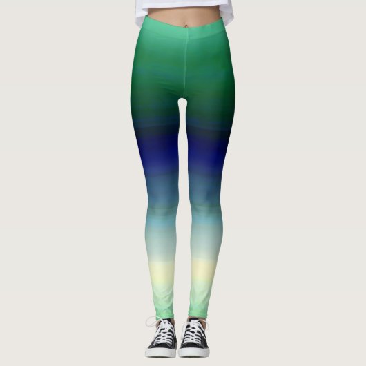 Green Blue Ombre Leggings (Vorderseite)