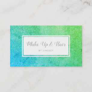 Green Blue Ombre Sparkle Glitzer Haare bilden sich Visitenkarte