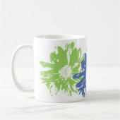 Green Blue Orange Blume Motif Kaffeetasse (Links)