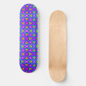 Green Blue Orange Mauve Rainbow Rhombus Muster Skateboard (Vorderseite)