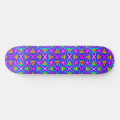 Green Blue Orange Mauve Rainbow Rhombus Muster Skateboard (Horizontal)