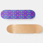 Green Blue Orange Mauve Rainbow Rhombus Muster Skateboard (Horizontal)