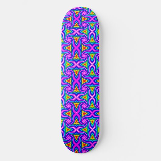 Green Blue Orange Mauve Rainbow Rhombus Muster Skateboard (Vorderseite)
