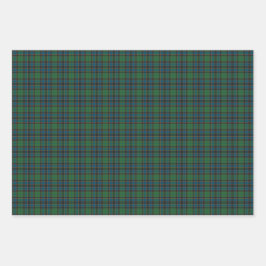 Green Blue Orange Plaid Tartan Geschenkpapier Set