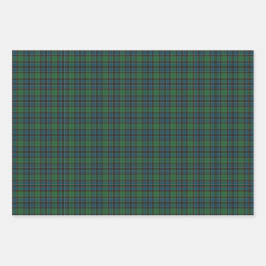 Green Blue Orange Plaid Tartan Geschenkpapier Set (Vorderseite)
