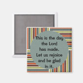 Green Blue Orange Stripe Bibel Verse Magnet (Vorderseite/Rückseite)