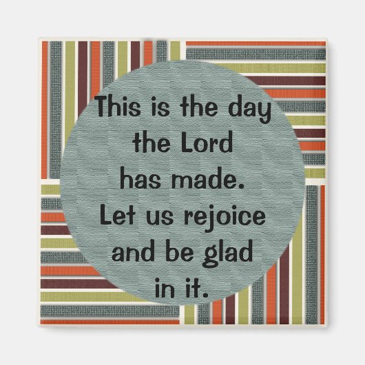 Green Blue Orange Stripe Bibel Verse Magnet (Vorne)
