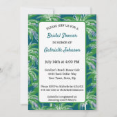 Green Blue Palm Tree Modern Wedding Shower Party Einladung (Vorderseite)