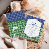 Green Blue PAR T-SHIRT Golf Couple Dusche Einladun Einladung