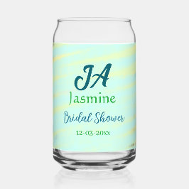 Green blue pastel watercolor bridal shower name da dosenglas