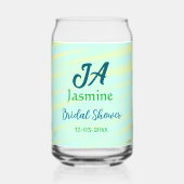 Green blue pastel watercolor bridal shower name da dosenglas (Rückseite)