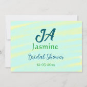 Green blue pastel watercolor bridal shower name da einladung (Rückseite)