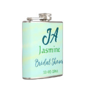 Green blue pastel watercolor bridal shower name da flachmann (Rechts)