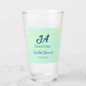 Green blue pastel watercolor bridal shower name da glas (Rückseite)