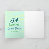 Green blue pastel watercolor bridal shower name da karte (Innenseite)