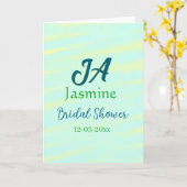 Green blue pastel watercolor bridal shower name da karte (Gelbe Blume)