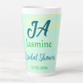 Green blue pastel watercolor bridal shower name da milchtasse (Vorderseite)