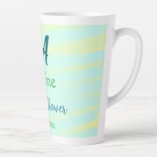 Green blue pastel watercolor bridal shower name da milchtasse (Rechts)