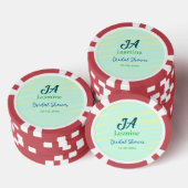 Green blue pastel watercolor bridal shower name da pokerchips (Stapel)