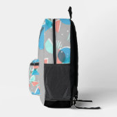 Green Blue Peach Orange Grau Midjahrs Kunst Bedruckter Rucksack (Rechts)
