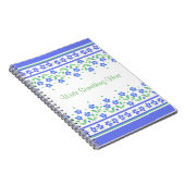 Green Blue Periwinkle Blumenstrauß personalisieren Notizblock (Rechte Seite)