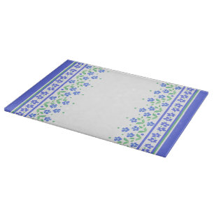 Green Blue Periwinkle Blumenstrauß personalisieren Schneidebrett