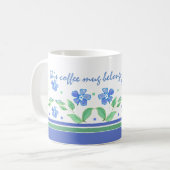 Green Blue Periwinkle Blumenstrauß personalisieren Tasse (Vorderseite Links)