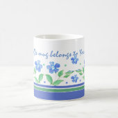 Green Blue Periwinkle Blumenstrauß personalisieren Tasse (Mittel)