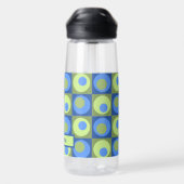 Green Blue Personalisiert Square Dot Pattern Trinkflasche (Rückseite)