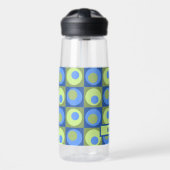 Green Blue Personalisiert Square Dot Pattern Trinkflasche (Vorne)