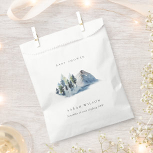 Green Blue Pine Woods Mountain Baby Dusche Geschenktütchen