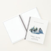 Green Blue Pine Woods Mountains Wedding Gästebuch Notizblock (Innenseite)