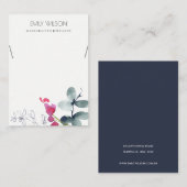 GREEN BLUE PINK EUCALYPTUS FAUNA NECKLACE DISPLAY VISITENKARTE (Vorne/Hinten)