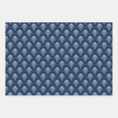 GREEN BLUE PINK GRAY ART DECO PATTERIEN GESCHENKPAPIER SET (Vorderseite 3)