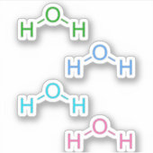 Green Blue Pink H2O Water Molecule Aufkleber (Vorderseite)