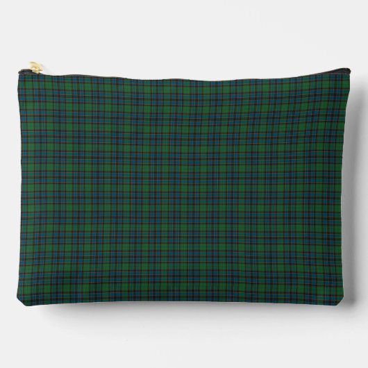 Green Blue Plaid Tartan Pattern Zubehörtasche (Vorderseite)