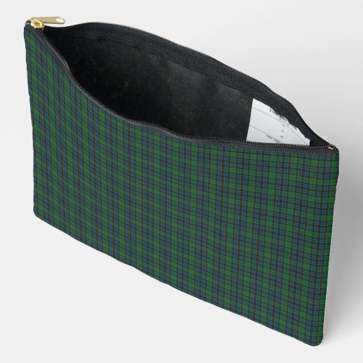 Green Blue Plaid Tartan Pattern Zubehörtasche (Offen)