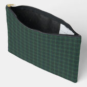 Green Blue Plaid Tartan Pattern Zubehörtasche (Offen)