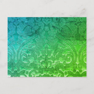 Green Blue Pointillé Grüße Postcard Postkarte