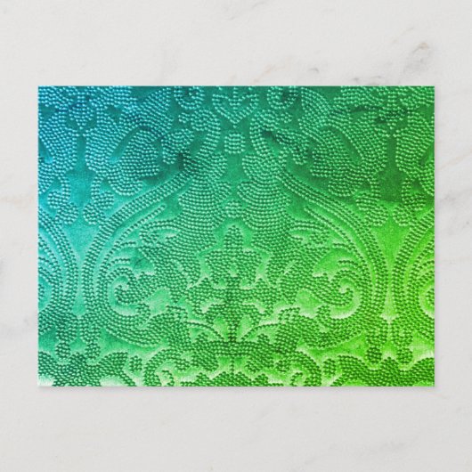 Green Blue Pointillé Grüße Postcard Postkarte (Vorderseite)