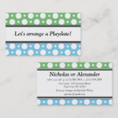 Green Blue Polka Dots Visitenkarten Telefonnummerkarte (Vorne/Hinten)